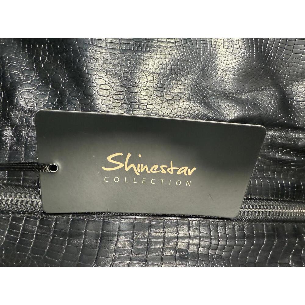 NWT Shinestar Black Crocodile-Texture Mini Skirt with Front Zipper Size L - Picture 2 of 6